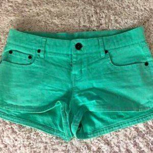 Hurley Mini Jean Shorts - Size 27  Teal Blue - Excellent Condition